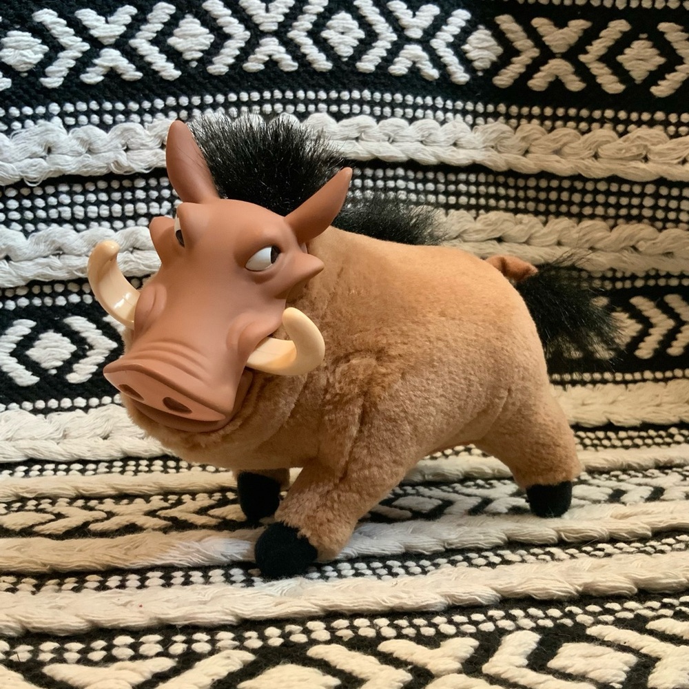 Vintage Mattel 1994 The Lion King Pumbaa Warthog Plush Stuffed Animal Vinyl Head